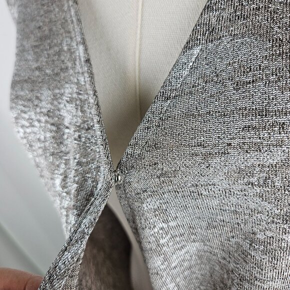 Anthropologie Carys Dolman Top Size Large Metallic Gold Silver Wrap - Picture 9 of 14